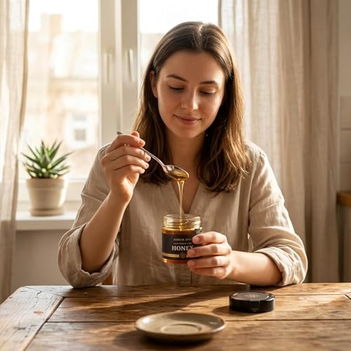 Image of Aurum Apis Raw Yemeni Sidr Honey, 100% Raw Unfiltered Pure Honey, Hand Harvested Organic Honey, Non-GMO, Unprocessed Certified Organic Honey from Sidr Tree Blossoms, Rich Flavor & Aroma, Honey Jar (130g)