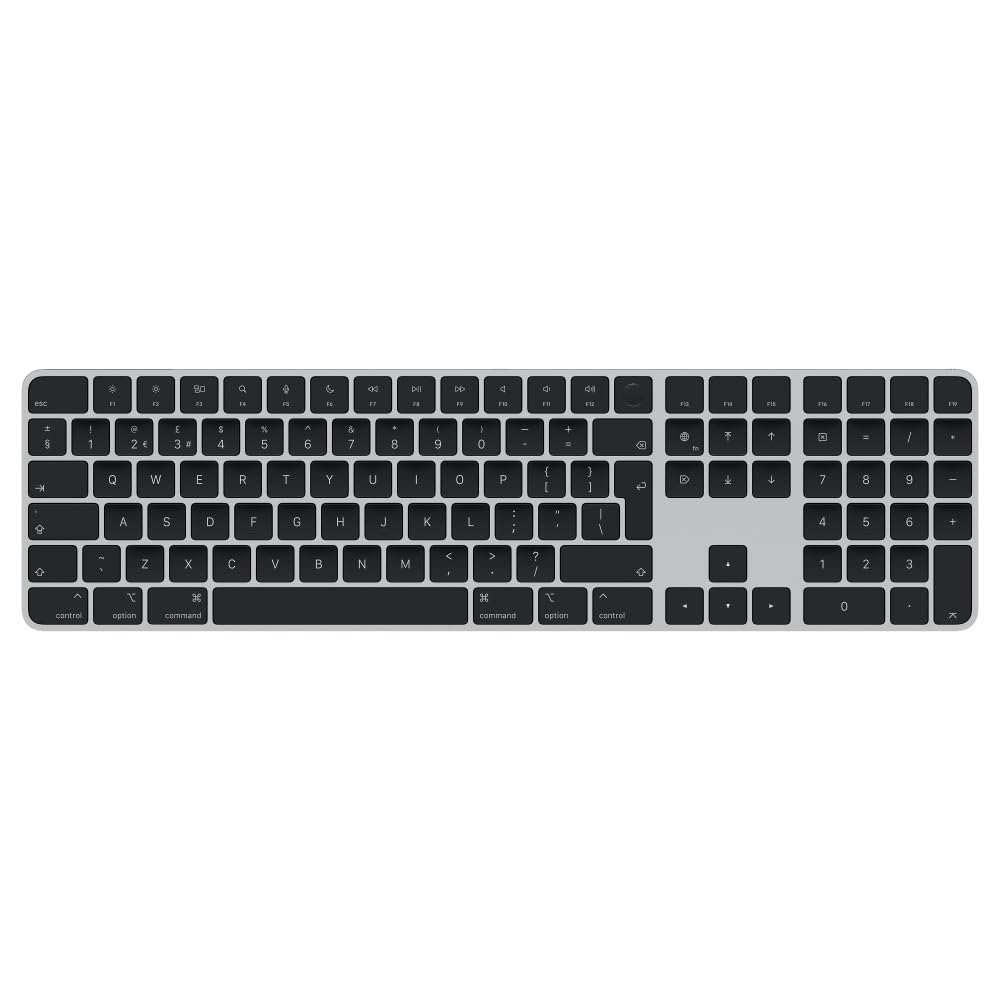 Apple Magic Keyboard with Touch ID and Numeric Keypad: Wireless, Bluetooth, Rechargeable. Works with Mac Computers with Apple Silicon; British English - Black Keys