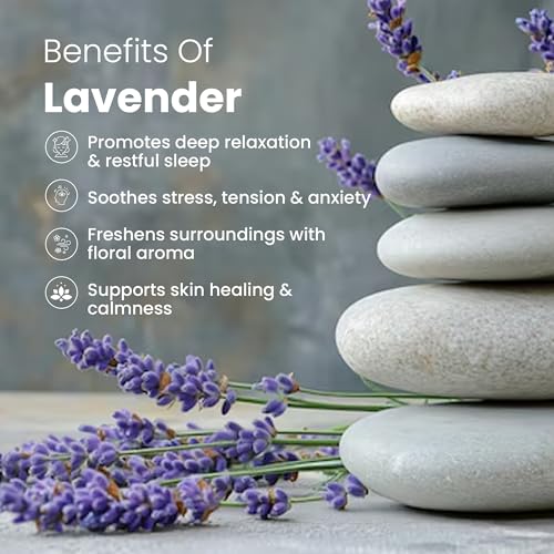 Image of Romyco Lavender Essential Oil 15ml for Long Thick Strong Hair | Soothing Relaxation, Stress Relief & Sleep Support | Shiny Bouncy Hair | Aromatherapy & Diffuser Oil | Pure Natural Undiluted Therapeutic Grade