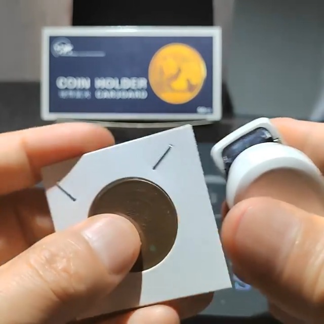Caja para almacenamiento de monedas de cartón blanco miniatura 7