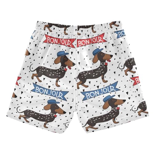 senya Dachshund Dog Boys Swim Trunks Toddler Shorts Swimwear Boardshorts2
