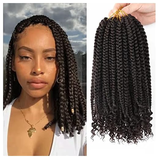 6 Packs Crochet Box Braids Curly Ends 12 Inch Bohemian Box Braids Crochet Hair for Black Women (4#, 12 Inch)…