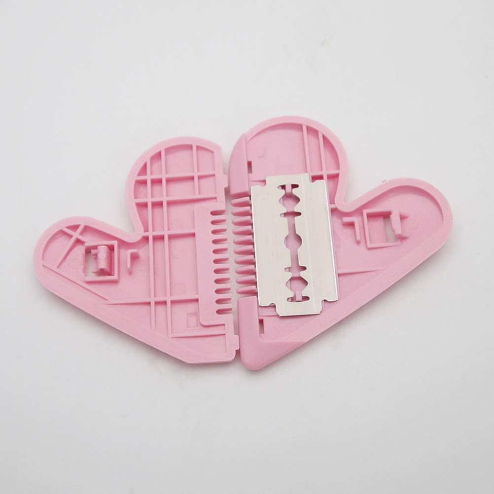 Amazon Lurrose 両面間伐櫛ハート型ヘアカットハサミプラスチックトリマーカミソリ髪用 ピンク Lurrose ヘアスタイリング剤 通販