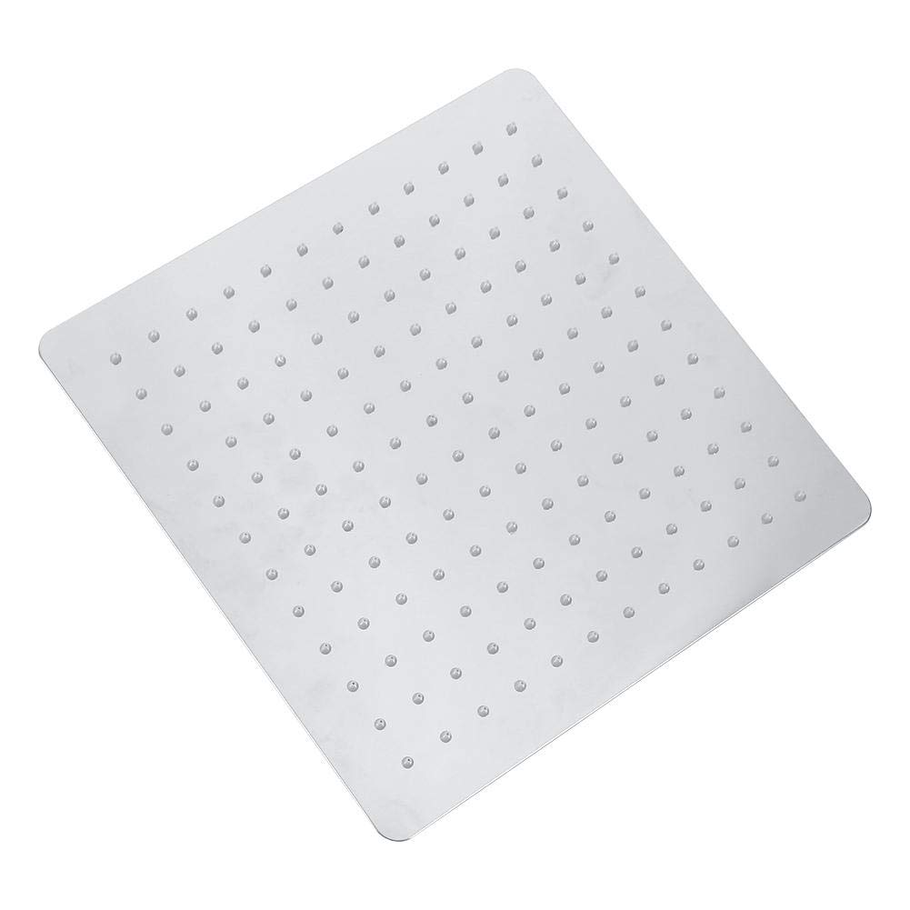 12 Pollici Soffione Doccia a Pioggia Ultrasottile, Testa di Doccia Ultra Sottile Quadrato in Acciaio Inox, 30 x 30 cm, Argento