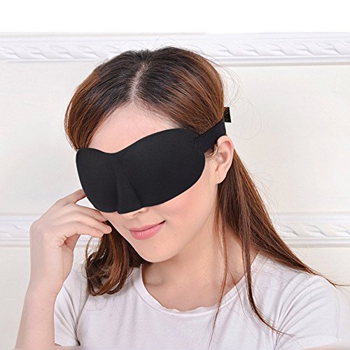 Image of Hiver 100% Silk Eye Mask, Super Smooth Sleep Mask and Blind Fold Eye Shade(Black) (Blue)