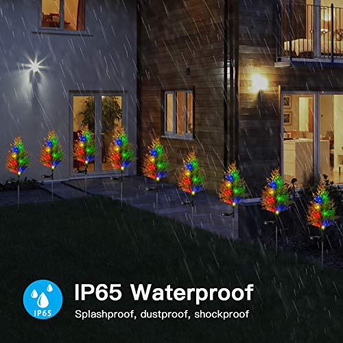 Vosaro Solar Christmas Tree Lights Garden Outdoor Waterproof, Yard Decoration / Stake Decor Lights, Xmas Decorative Multi-Color Flickering Pine Lights For Patio Lawn Pathway #TOP6
