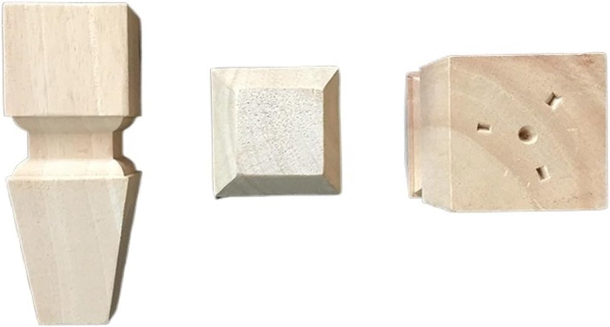 AVIMYA 1/4PCS Solid Wood Furniture Legs Feet Replacement for Sofa Couch Tea Table Cabinet TV Stands Furniture Carving 100-200mm Hieght (Color : 4PCS 100x55mm)