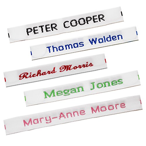 72 Sew-in Name Tapes for School (Pre-Cut) Woven Name Labels/Tags
