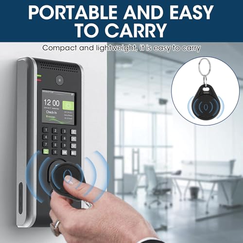 RFID Schlüsselanhänger Set 5 Stück, RFID Chips Transponder, CUID NFC Schlüsselanhänger, Programmierbare NFC Tags für Zugangskontrolle, UID Modifizierbar, Schwarz