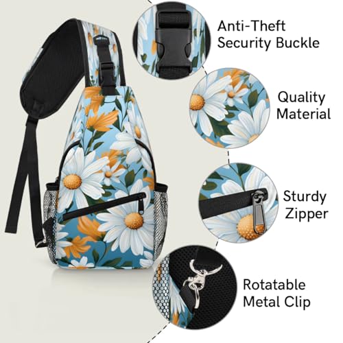 Bolso tipo Sling Unisex con diseño floral para viaje y senderismo miniatura 3