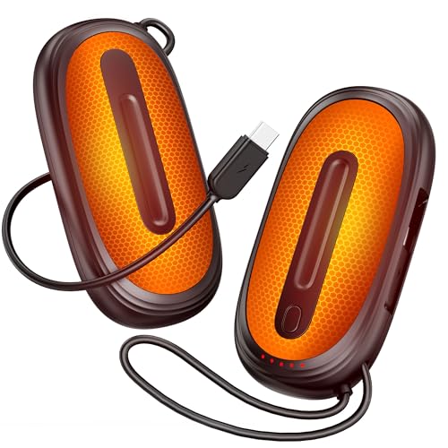 Hand Warmers Rechargeable 2 Pack, AI Smart 1s Fast Heated to Level 5, 24 Hour Dual-Sided...