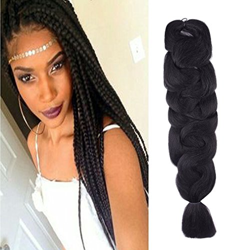 Wome Hair 1Pcs/Lot 100% Kanekalon Synthetic Braiding Black Color 1# Hair 84'' 165G Synthetic High Temperature Fiber Jumbo Twist Braid Super Long Hair Extension