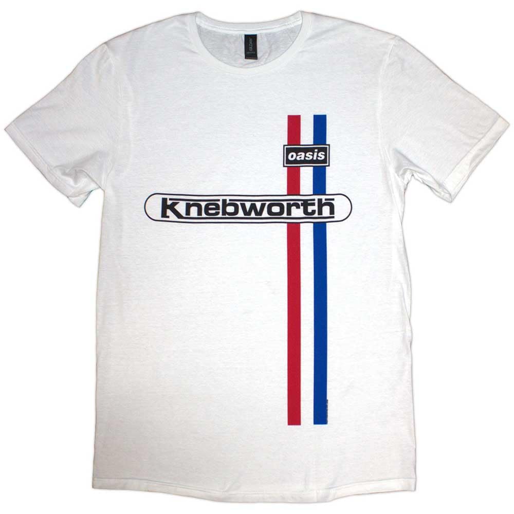 Rock Off officially licensed products Oasis Knebworth Vertical Stripe T Shirt L White