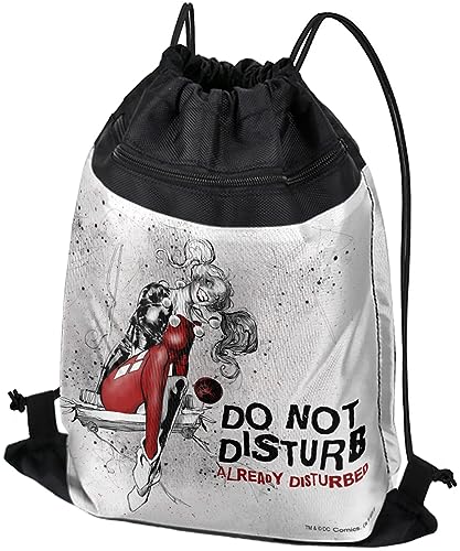 LOGOVISION Harley Quinn Already Disturbed Drawstring Backpack Sports Bag Sackpack 17