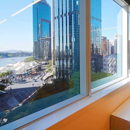 Image of CREON One Way Window Film, Privacy Window, UV Blocking, Non-Adhesive Static Cling Heat Control Reflective Glass Film for Home and Office 20x150 (Inch), Metal-Blu