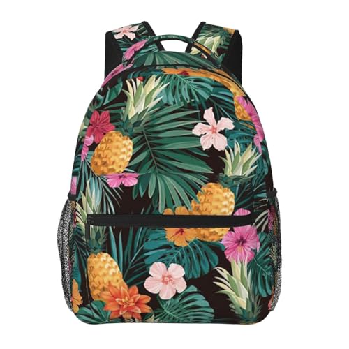 Pineapples Palm Leaves Backpack Lightweight Travel Casual Bags Large Capacity Travel Daypack Bag