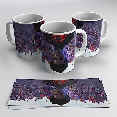 newseny Taza de Miles Morales Spiderman de dibujos - Regalo para fans del hombre araña Miles Morales | Cerámica 355ml (Miles Morales Del Reves)