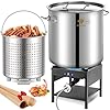 Arc 100qt stainless steel seafood boiling kit 200000btu propane burner for outdoors cooking large stock pot wbasket for shrimp lobster crab crawfish turkey deep fryer seafood boil pot 24gallon  urban country home decor