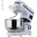 スタンドミキサー 5.5L大容量ボウル 7段階変速 99分タイマー機能 低騒音 パンこねき機 3種アタッチメント 業務用スタンドミキサー 卓上型ミキサー キッチンエイド stand mixer 混ぜる・練る・泡立てる 多機能メタルミキサー パンこね機 家庭用 業務用 LV