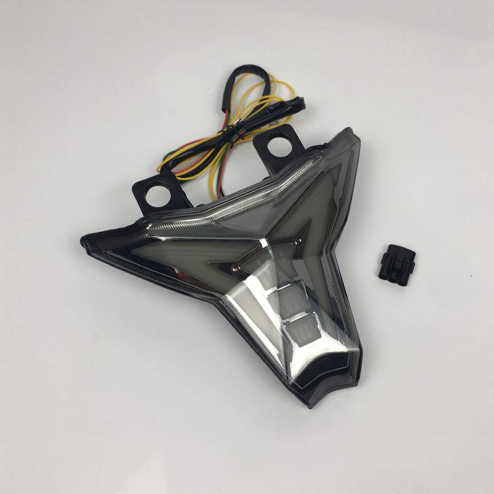 Pour Kawasaki Z1000 ZX10R Ninja250 Ninja400 feu arrière feu arrière LED lumières intégrées clignotants de frein clignotants 2019 2020 2021 2022 2023 (Fumée)