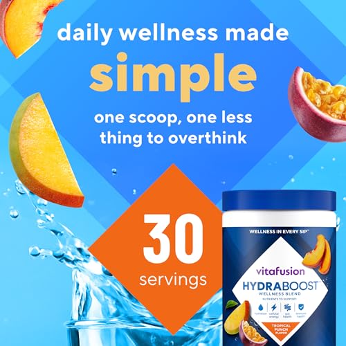 Vitafusion Hydraboost Hydration Drink Mix, Electrolytes Support Daily Hydration, Vitamins Support Cellular Energy & Immune Health, Prebiotic Fiber Supports Gut Health, Tropical Punch, 30 Servings - image 7