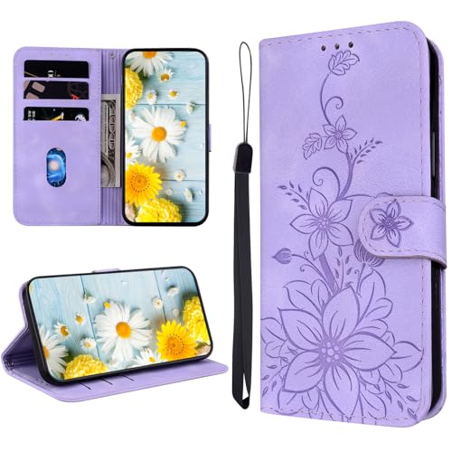 Étui Samsung Galaxy A25 5G en cuir violet antichoc avec béquille