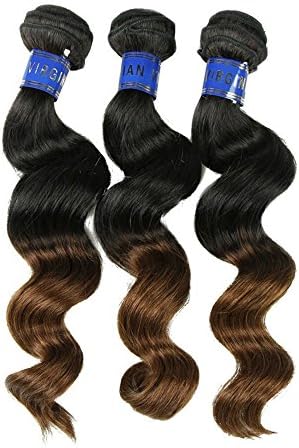 CoolFar 18"18"20" 7A Brazilian hair weft Loose wave remy hair virgin human hair 3 bundles 300 gram 1b/#4 Color remy hair unprocessed Brazilian virgin hair weft