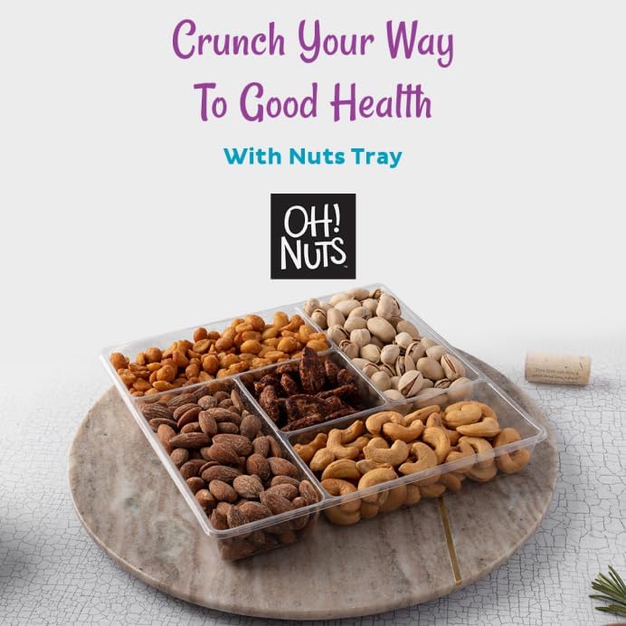 Miniatura 5 de Oh! Nuts Bandeja de nueces seccionadas, almendras, anacardos, cacahuetes, pistachos y nueces, bandeja de regalo de nueces variadas saludables y
