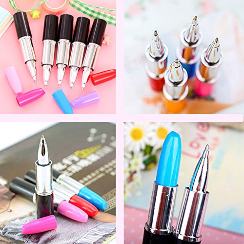 Lipstick Shape Pen, 24 Pcs Creative Ballpoint Writing Pens Multi-Color Lipstick Cute Ball Pen Novelty Office Stationery Students Children Gift By Domestar #TOP5