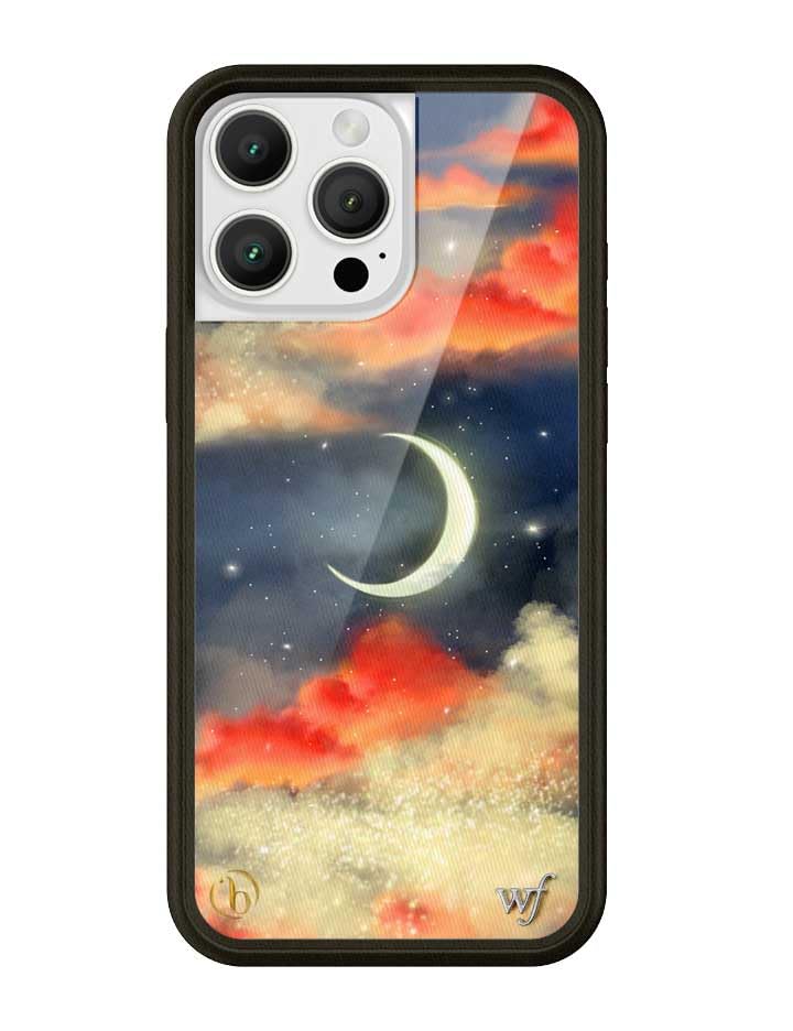 Image of Wildflower Cases - Compatible with iPhone 16 Pro Max | Protective Black Bumper, 6.5ft Drop Test Certified, Women Owned Small Business | Moon Aesthetic Trendy | Collab - Orebella