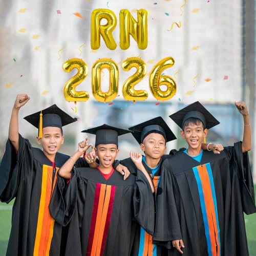 Image of TONIFUL 2026 Nurse Graduation Decorations Gold RN 2026 Balloons 16 Inch RN 2026 Graduation Balloons Class of 2026 Registered Nurse Balloons Decorations 2026 Nursing Graduation Party Supplies