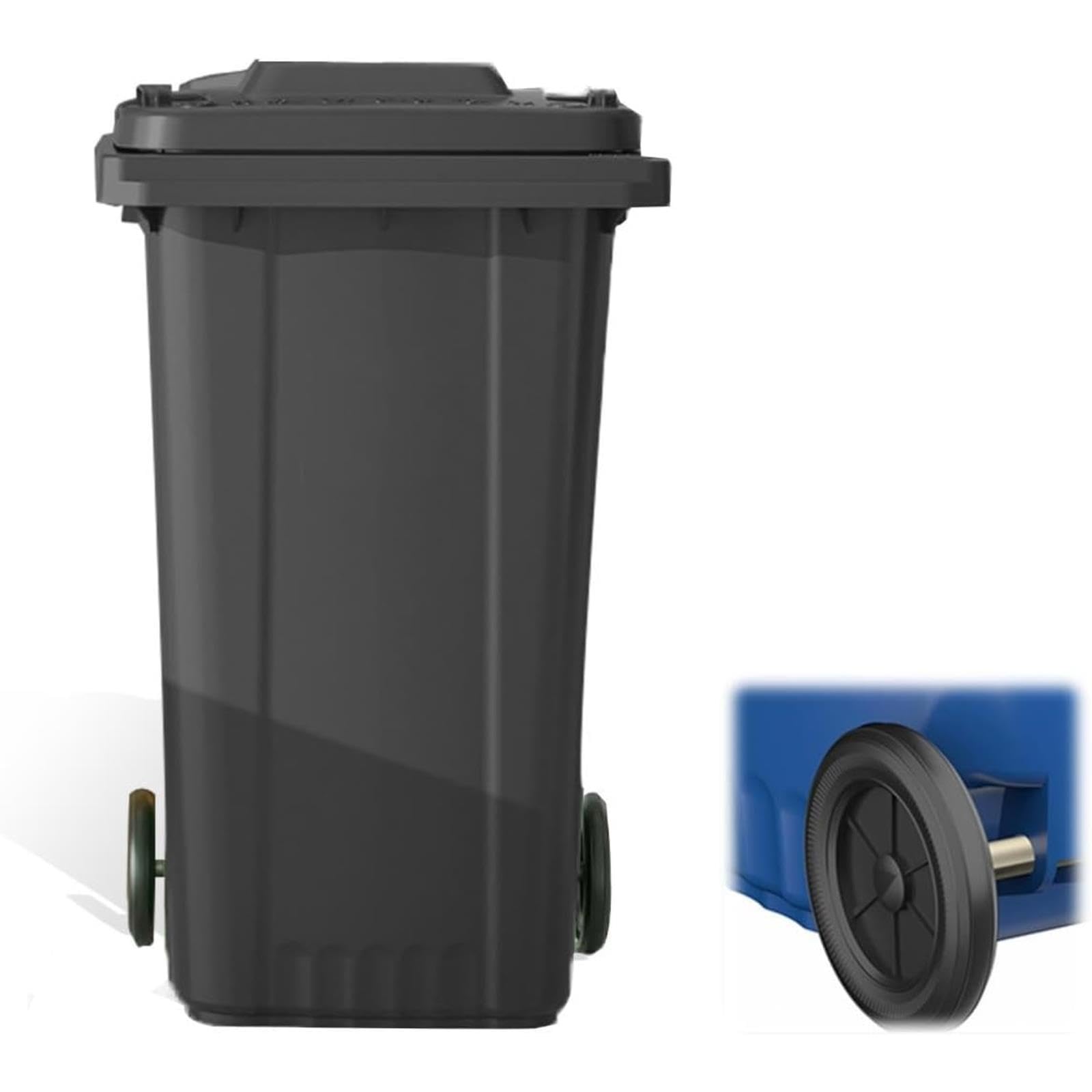 VITIWEDTY Wheeled Outdoor Garbage Can, Multi-Color Heavy Duty Trash Bin for Backyard, Garage, Deck and Commercial Use (Black 120L)