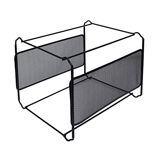 Archivador Carpetas Colgantes Malla Metal Negro (33,5cm x 25,5cm x 28cm) - Archivadores Oficina Organizador Documentos de Escritorio para Almacenar Archivos, Carpetas, Libros- Carpetas Clasificadoras