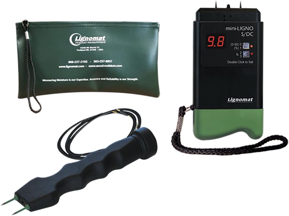 LignomatS4-P & Mini-Ligno SD/C Package - Moisture Meter & Mold Detector Device with E14-M Electrode - Humidity and Mold Detection Moist Meter for Construction, Maintenance, Floor & Wall Inspection
