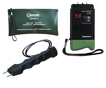 Lignomat S4-P & Mini-Ligno SD/C Package - Moisture Meter Detector Device with E14-M Electrode - Humidity and Moisture Meter for Construction, Maintenance, Floor & Wall Inspection