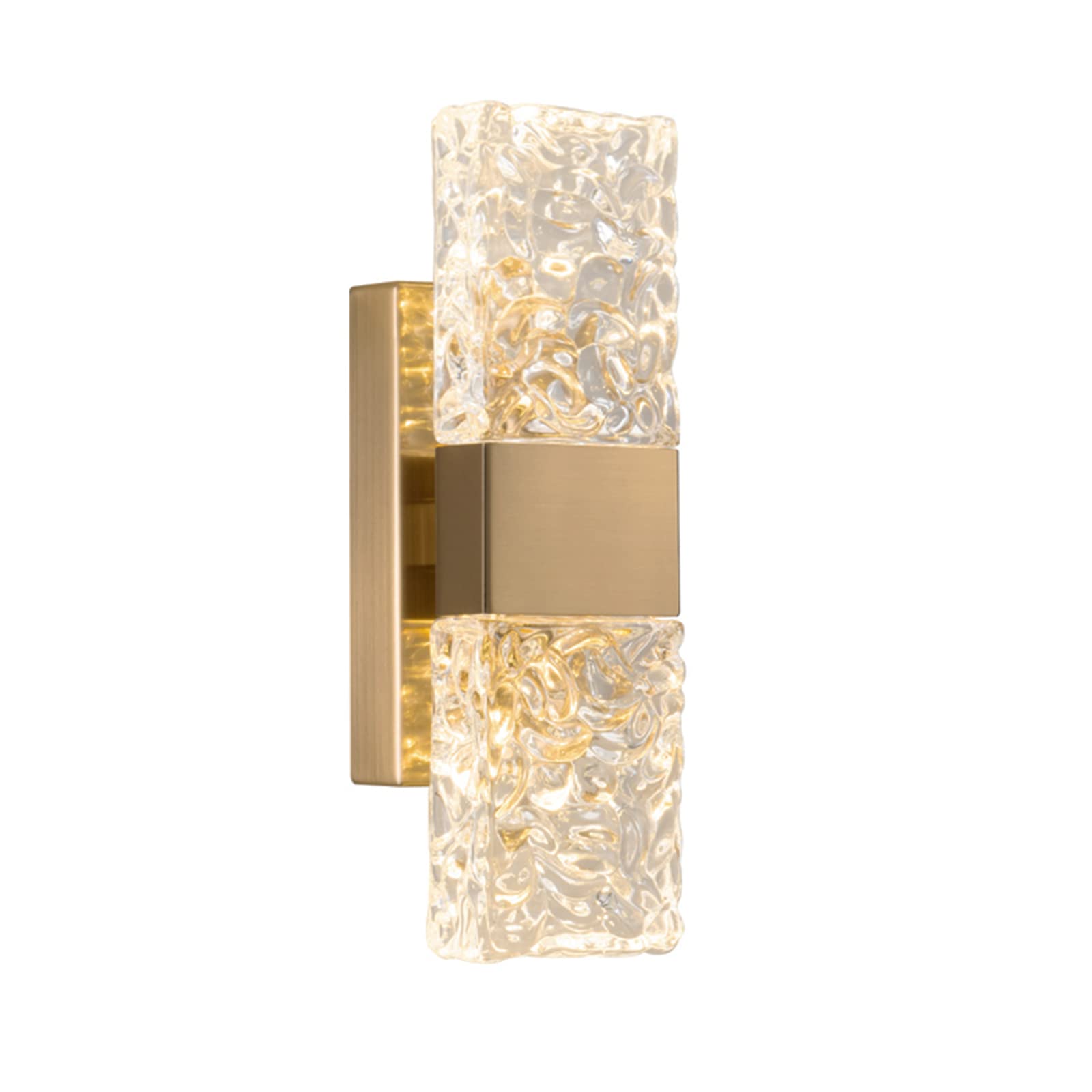 Applique murale en cristal avec éclairage LED doux en acier inoxydable pour couloir