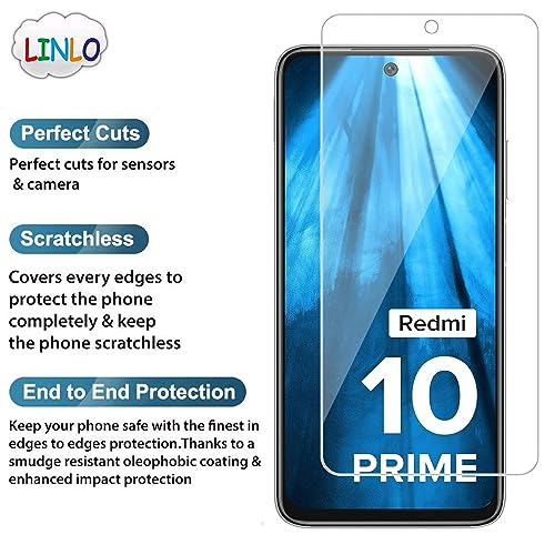 Image of Tempered Glass Screen Protector Compatible for Redmi 10 Prime /Redmi Note 10T / Poco M3 Pro with Full Screen Coverage; Except Edges and Easy Installation Kit(Transparent), Pack of 1