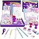 YTACREA Einhorn Schreibwaren Set, Tagebuch Mädchen Geschenke 6 7 8 9 10 11 12 Jahre, Tagebuch Teenager Mädchen mit Aufbewahrungskoffer, 124-Teiliges Briefschreib und Bastelset, Geburtstagsgeschenk