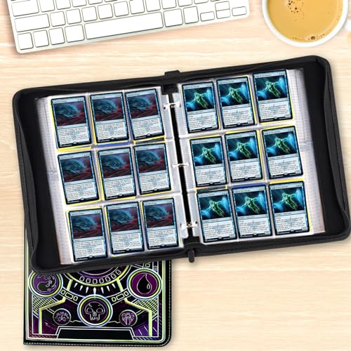 Image of 9 Pocket Card Binder,Trading Card Binder Premium 720 Double PU Card Collection Binder with Sleeves,Card Folder for MTG, TCG, Sports Cards, (Purple)