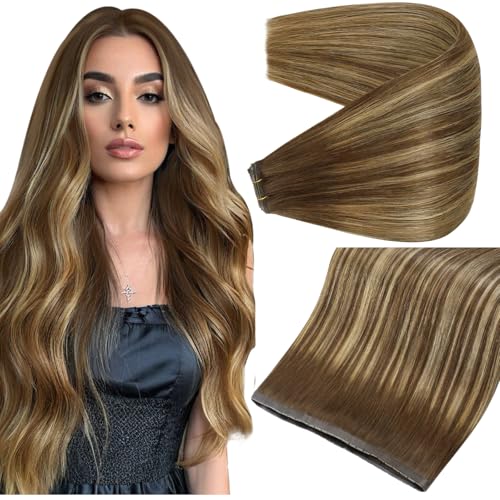 Full Shine Butterfly Weft Hair Extensions 24 Inch 100G Brown Extensions