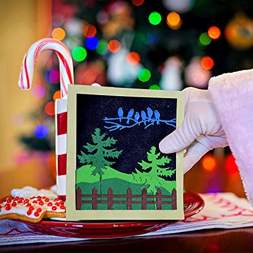 WUYUZI Corte de Metal de Natal Morre Xmas Tree Bird Shape Cutting Die para DIY Cartão de Scrapbookin