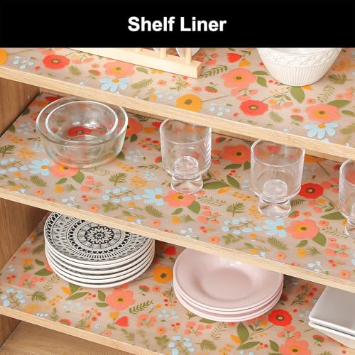 Image of Cooyes Shelf Liner - Premium Non-Adhesive Cabinet & Drawer Liner for Kitchen - Waterproof Shelf Paper with Modern Pattern - Durable EVA Cabinet Mat - Easy to Cut (11.8 inch W x 240 inch L)