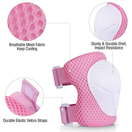 image for G4Free Kids Bike Skateboard Helmet Pads Set Knee Elbow Pads Wrist Guar
