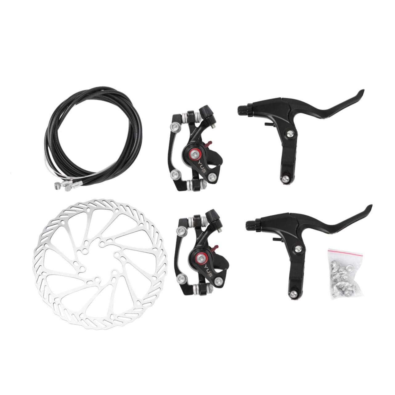 BESPORTBLE Adjustable Disc Brake Rotor Kit for Mountain Biking Rear Brake Caliper for Repairs and Upgrades Random Style