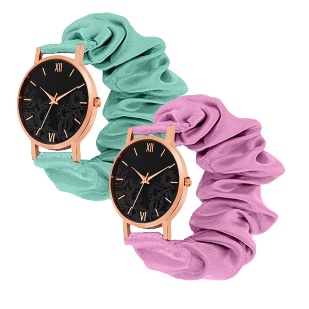 TACOFY Scrunchies Watch Classic & Unique Strap Cloth Soft Pattern Solid Fabric Wristband Watch for Women & Girls (B0C3BHXXP6) Amazon Price History, Amazon Price Tracker
