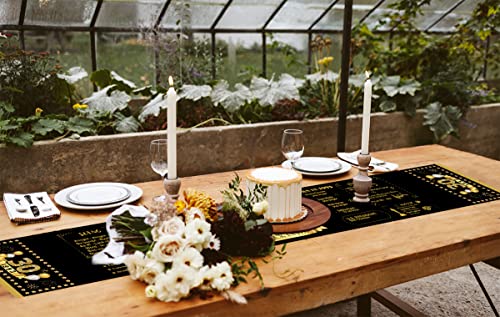 Henghere 30Th Birthday Decorations For Women Men, 30Th Birthday Party Supplies, Vintage 30Th Birthday Party, Table Runner 72 X 13 Inches - Black #TOP4