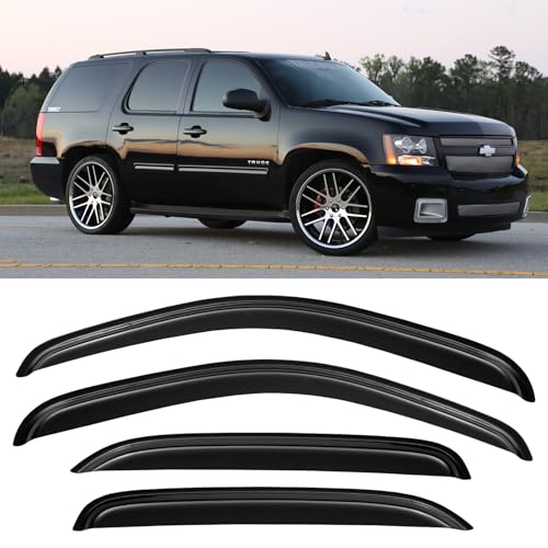 Cxdar Window Rain Guards Visors for 2007 2008 2009 2010 2011 2012 2013 2014 Chevy Tahoe/GMC Yukon Window Vent Wind Shades Deflectors Shield for 07-14 Tahoe/Yukon
