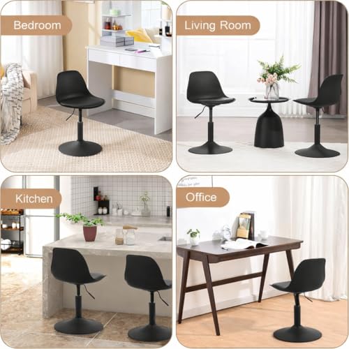 Image of Css Furniture Adjustable Height Stool (14-18 inches) - Multi-Purpose Red Metal Stool for Kitchen, Office, Doctor, Cafeteria, and Small Counter Use - Heavy Duty, Modern Design, 1 Pc (B Black)