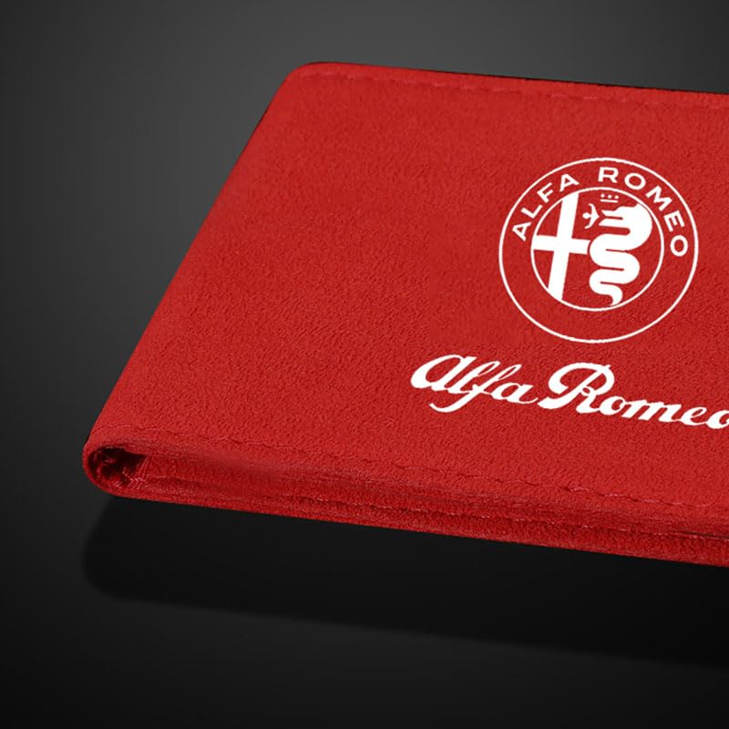 Leather Car Document Holder for Alfa Romeo Spider, Blocking ID Card Organizer, Driver License Wallet, Driver License Holder Leather, Auto Card Wallet, Car Accessories,Red3