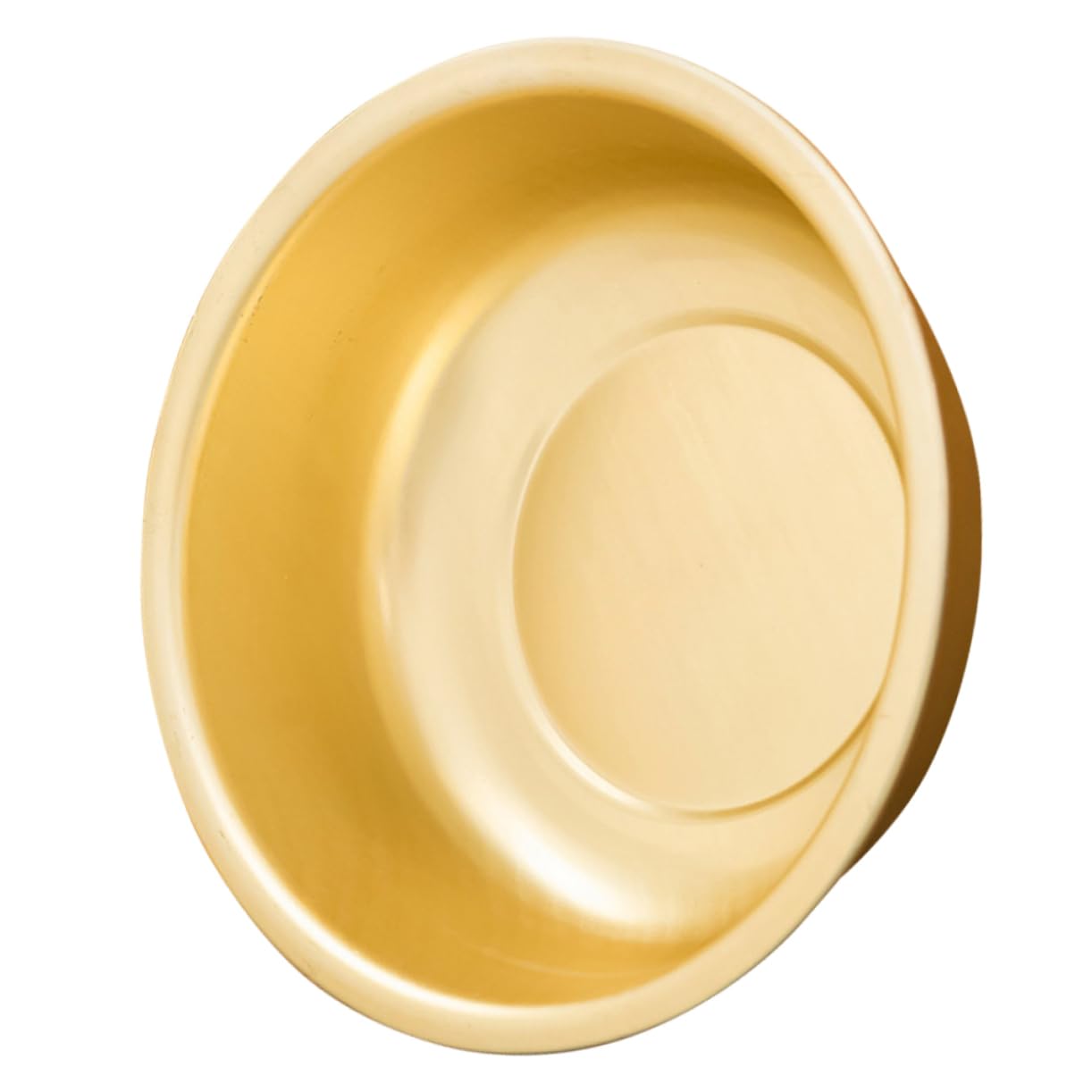 PRETYZOOM Thick Yellow Aluminum Soup Basin Large Capacity Wash Basin Metal Vegetable Dish Pan Vintage Style Bowl